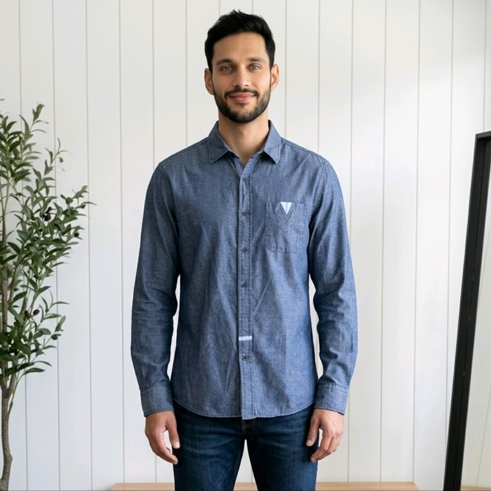Button Down Long Sleeve Shirt Large Size